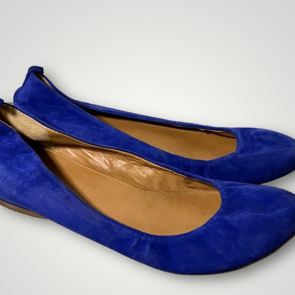 J. Crew Cobalt Blue Anya Suede Ballet Flats